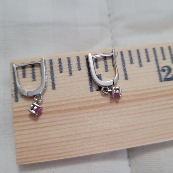 Ruby Sterling Dangle Earrings - Picture 7 of 11